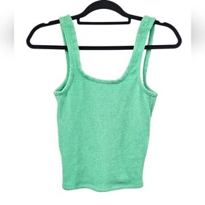 NWOT Arminta James Lolita Crinkle Top Honeydew Green Size XS